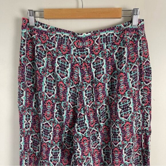 Anthropologie Elevenses Women's 4 Boho Printed Wide Leg Pants high rise flowy - Picture 10 of 13
